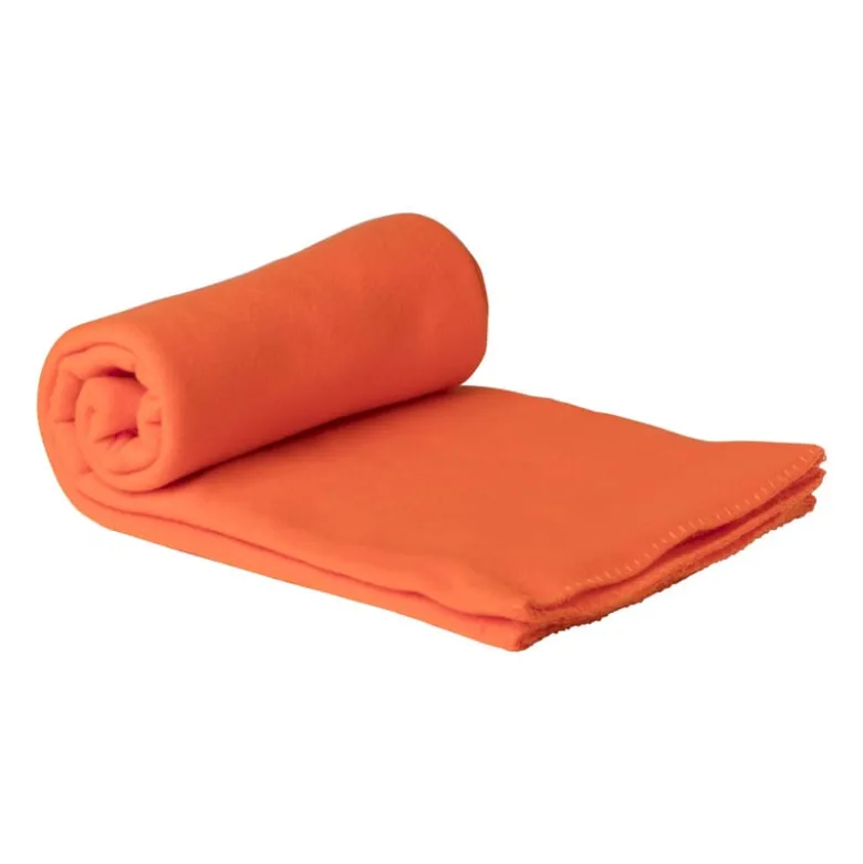 Fleece deken - oranje - 160x130 cm