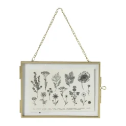 Fotokader aan ketting liggend - goudkleurig - 15x10 cm
