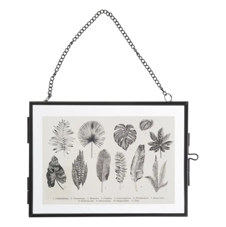 Fotokader liggend - aan kettinkje - zwart -13x18 cm
