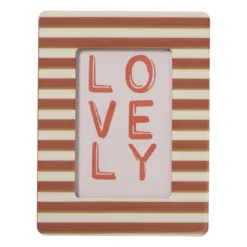 Fotolijstje streep lovely - bruin/rood - 10x15 cm