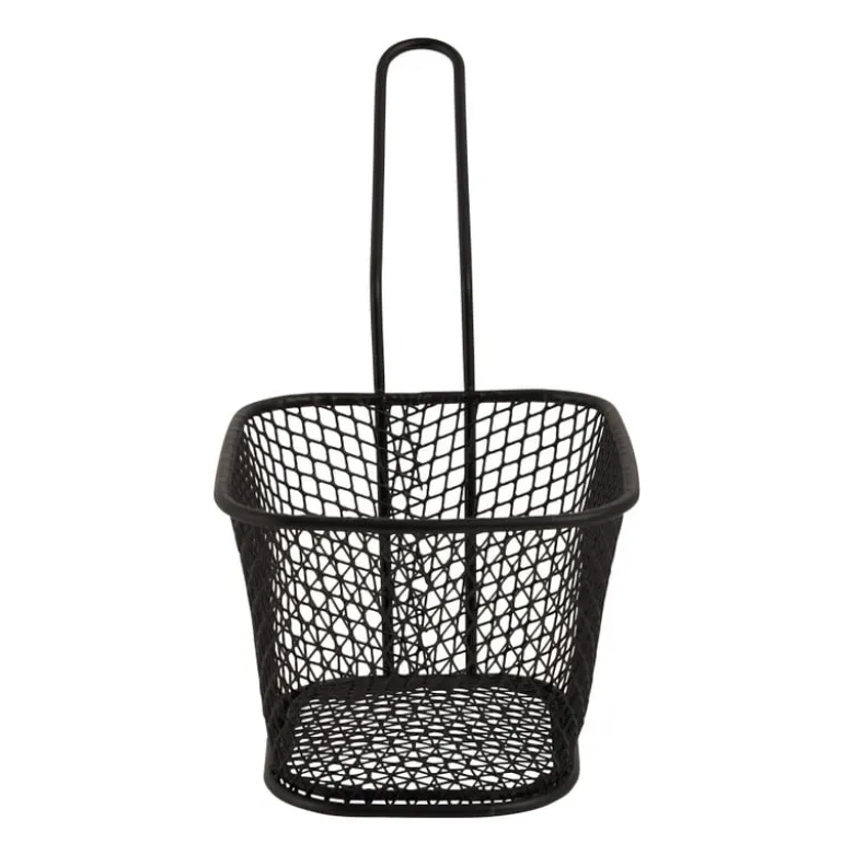 Frituurmandje - zwart - 10.5x8.5x6.5 cm