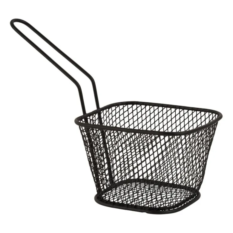 Frituurmandje - zwart - 10.5x8.5x6.5 cm