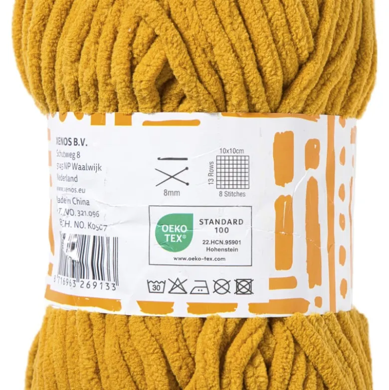 Garen chenille - geel - 100 gram - 60 meter