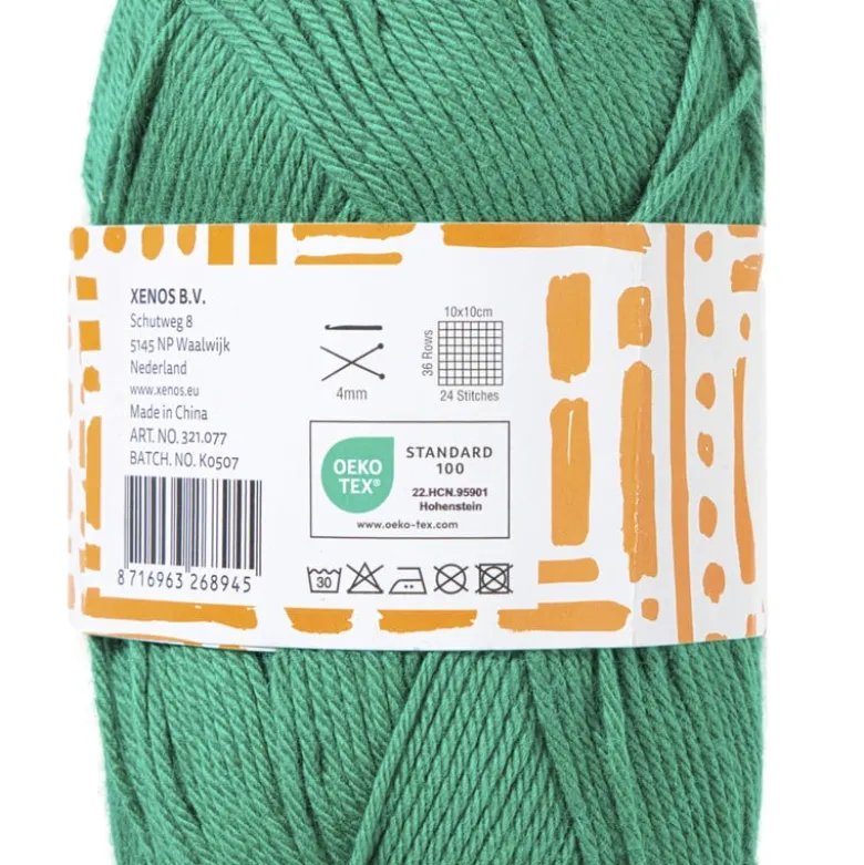 Garen katoen - groen - 50 gram - 125 meter