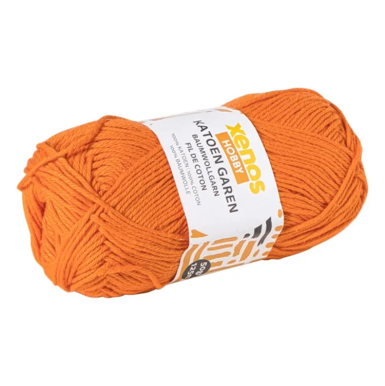 Garen katoen - oranje - 50 gram - 125 meter
