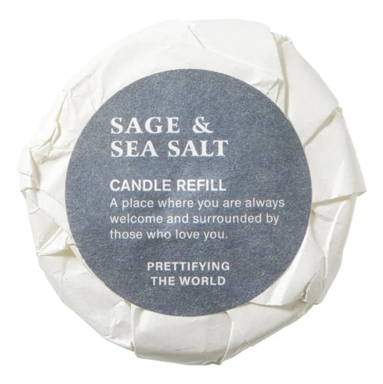 Geurkaars met refill - salie & zeezout