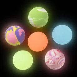 Glow in the dark stuiterbal - set van 6 - diverse varianten