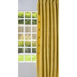 Gordijn chenille - geel - 140x250 cm