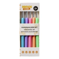 Haaknaalden - multikleur - set van 5