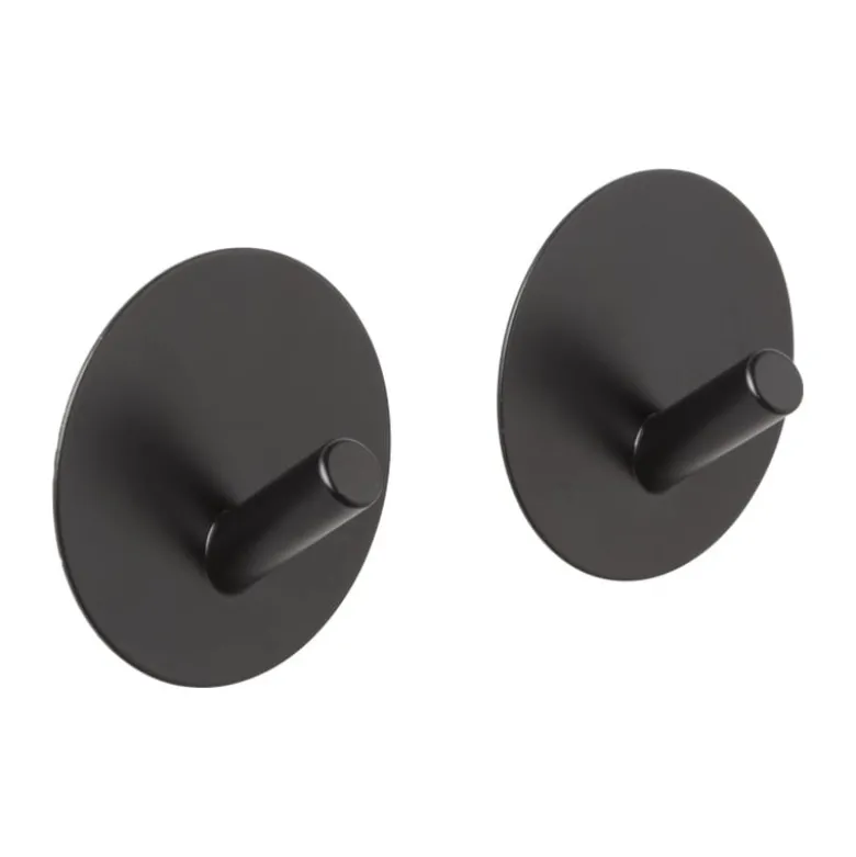 Handdoekhaken - zwart - set van 2