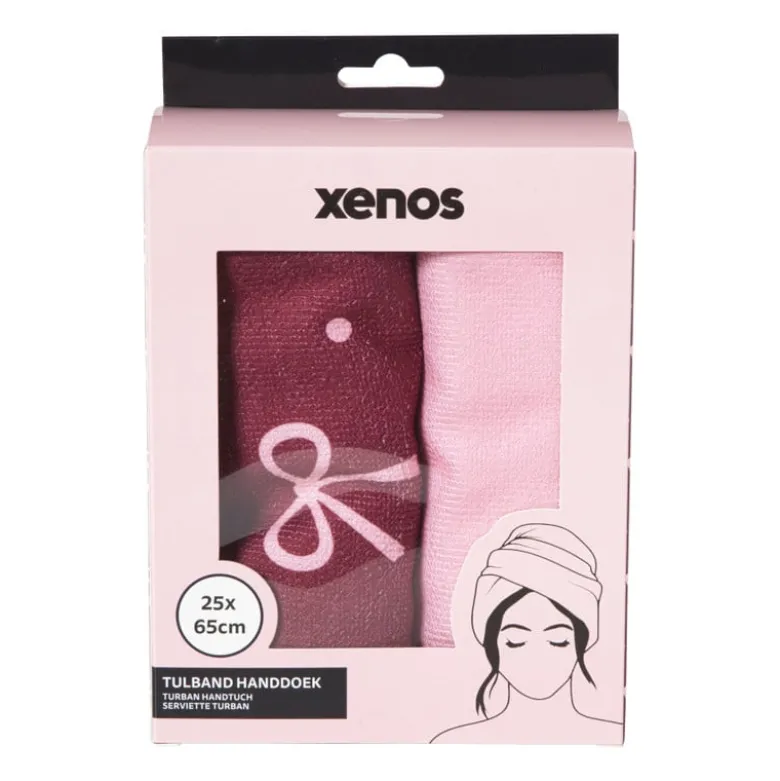 Handdoek tulband - strikjes - set van 2