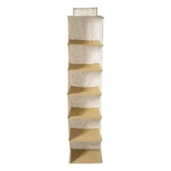 Hang organiser leafs met 6 vakken - bruin/beige - 125x30x30 cm