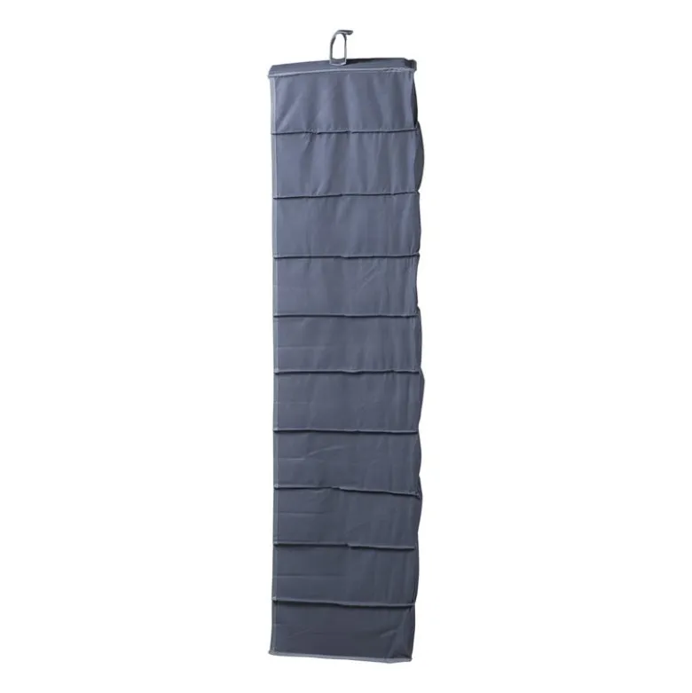 Hang organiser met 10 vakken - grijs - 154x34x6 cm
