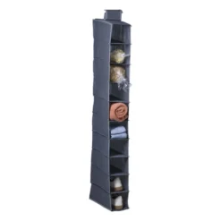 Hang organiser met 10 vakken - grijs - 154x34x6 cm