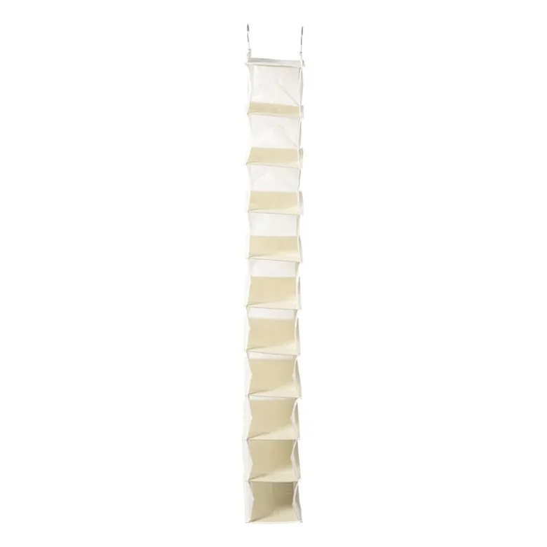 Hang organiser met 10 vakken - wit - 125x15x30 cm