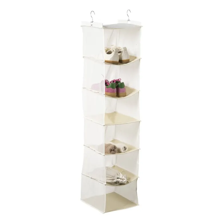 Hang organiser met 6 vakken - wit - 125x30x30 cm