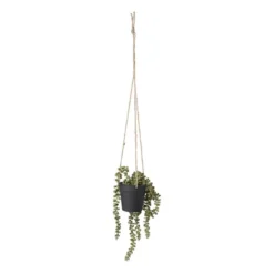Hangplantje in pot - zwart - 9x9x70 cm