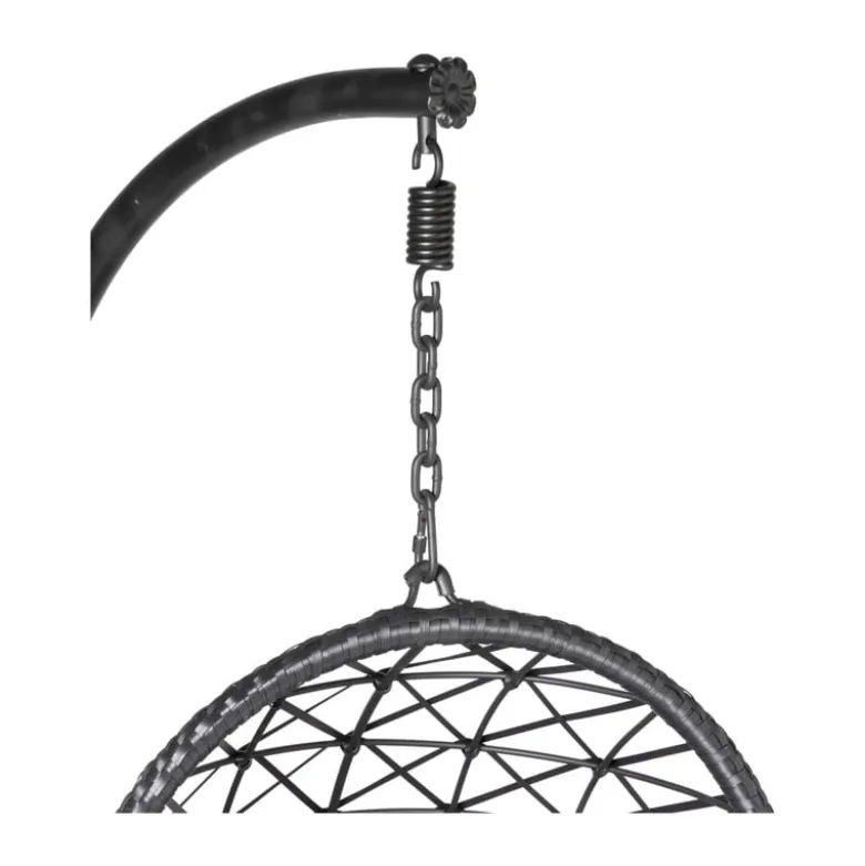 Hangstoel Mallorca met standaard - zwart - 125x83x67 cm