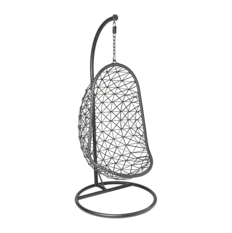 Hangstoel Mallorca met standaard - zwart - 125x83x67 cm
