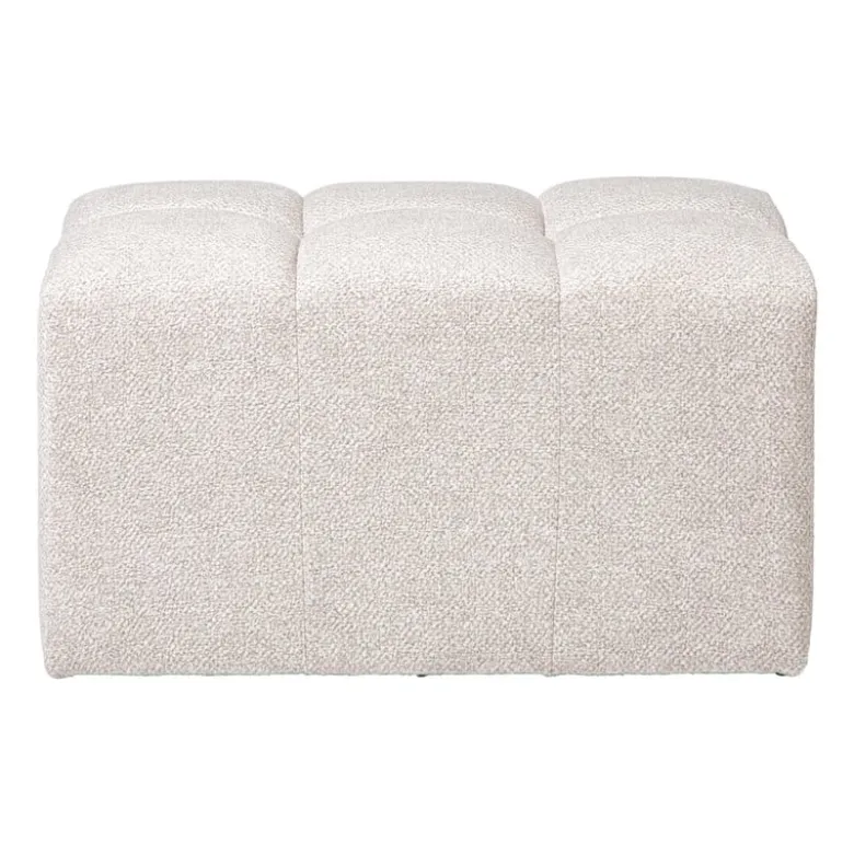 Hocker chenille - beige - 38x66x38 cm