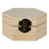 Houten kistje zeshoek - 5x5x7 cm
