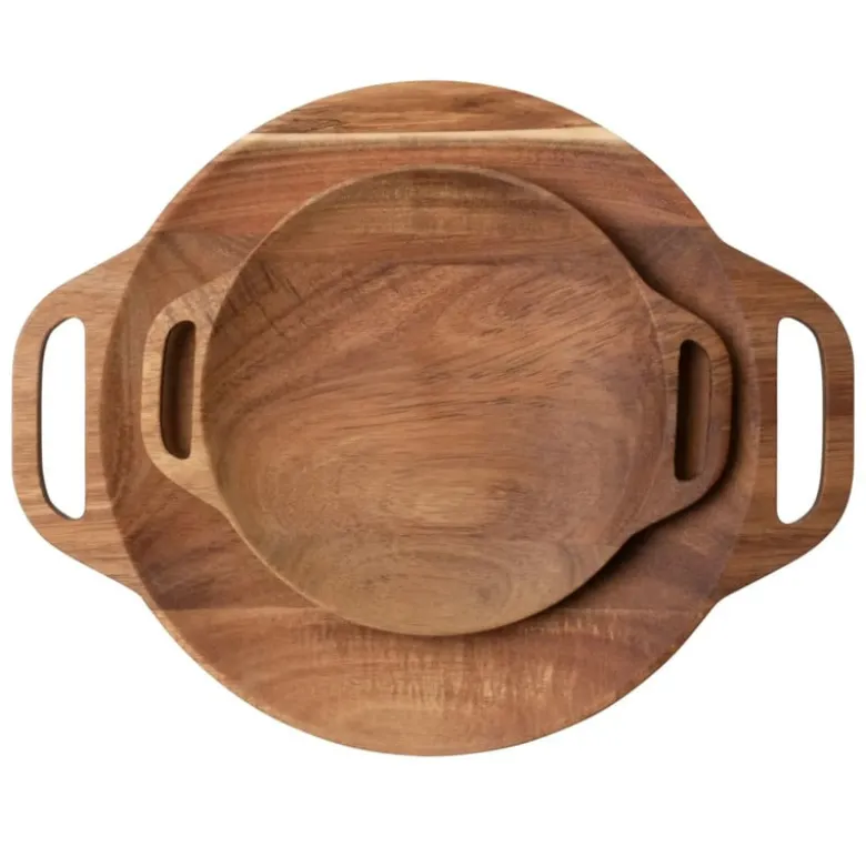 Hugo Kennis borrelplank klein - bruin - ø18 cm