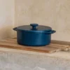 Hugo Kennis braadpan met deksel - gietijzer - blauw/zwart - ø24 cm