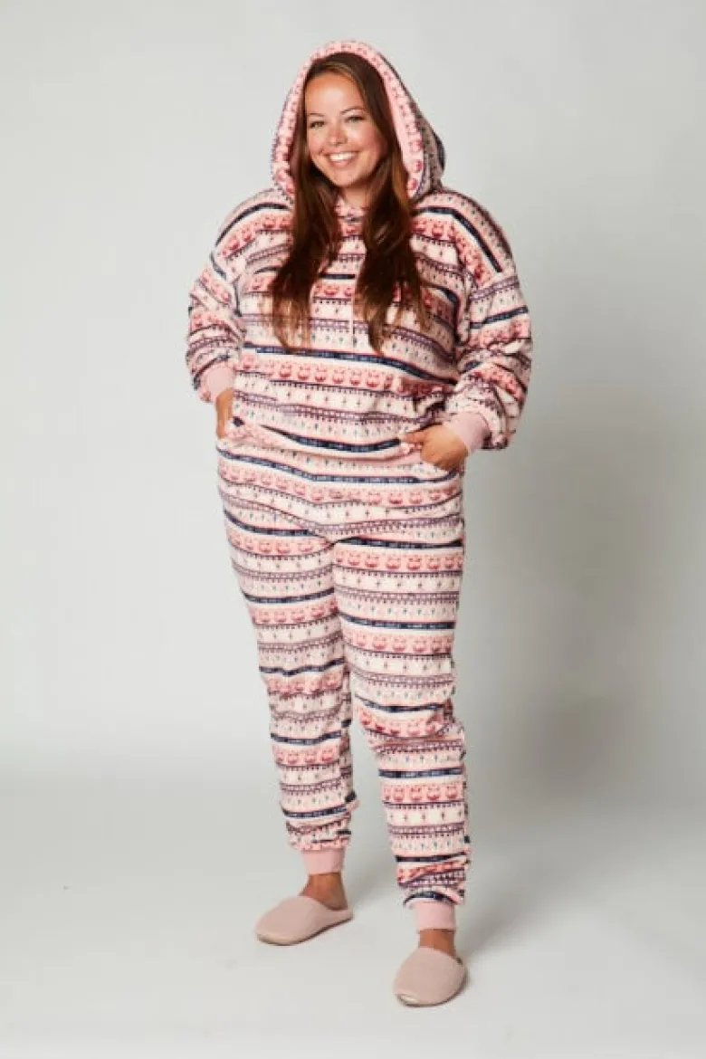 Huispak kerst - roze - maat L/XL