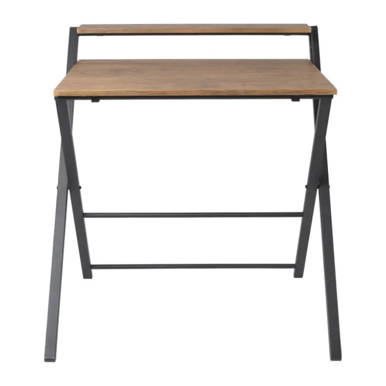 Inklapbaar bureau Leon - bruin/zwart - 84.5x81.5x70 cm