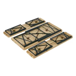 Inklapbare picknickset compact - bruin - set van 3