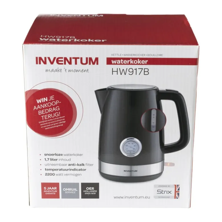 Inventum waterkoker - 1.7 liter - zwart