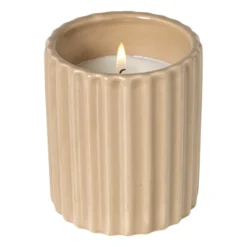 Kaars in potje - beige - ø7.8x9 cm