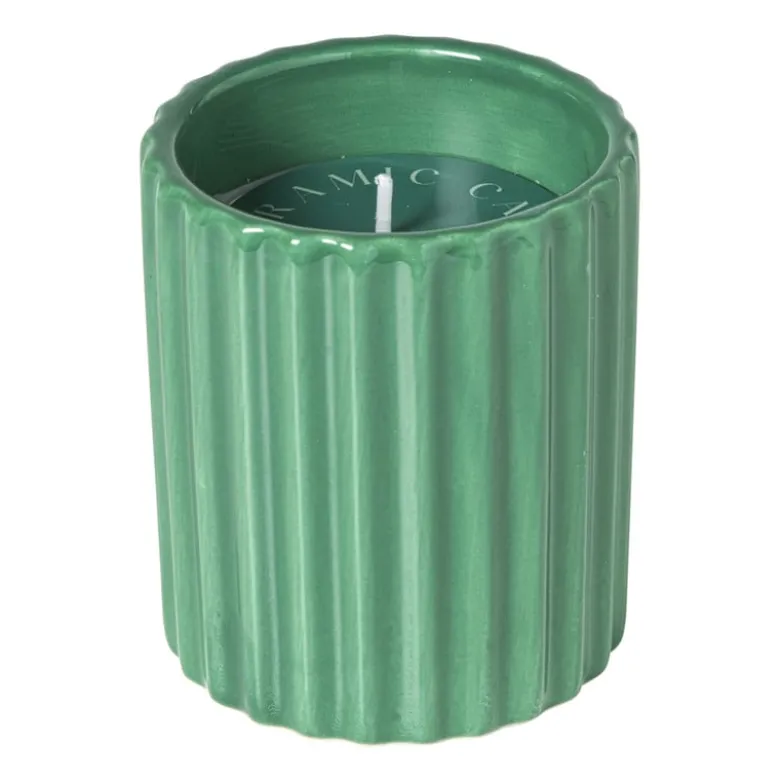 Kaars in potje - groen - ø7.8x9 cm