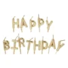Kaarsjes happy birthday - goudkleurig