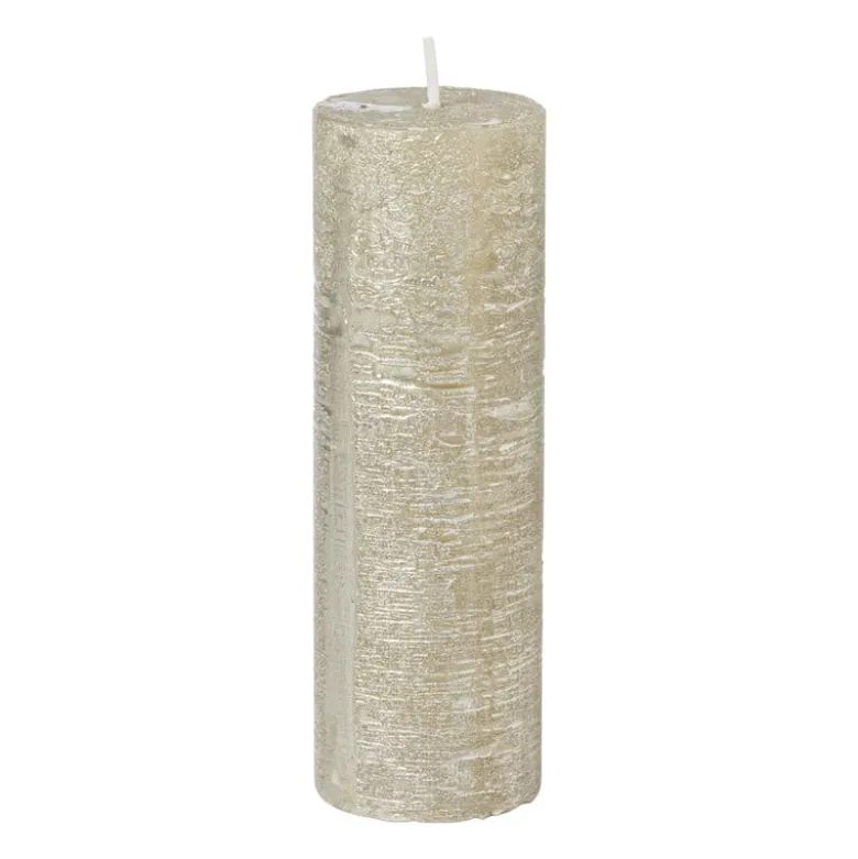 Kaars rustiek - champagne - 5x15 cm