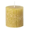 Kaars rustiek - olijfgroen - ø7x7 cm