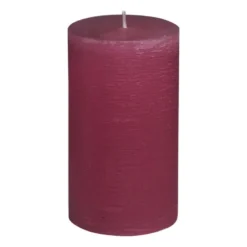 Kaars rustiek - rood - 7x12 cm