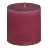 Kaars rustiek - rood - 10x10 cm