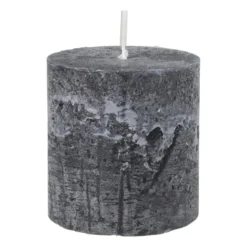 Kaars rustiek - zwart - ø7x7 cm