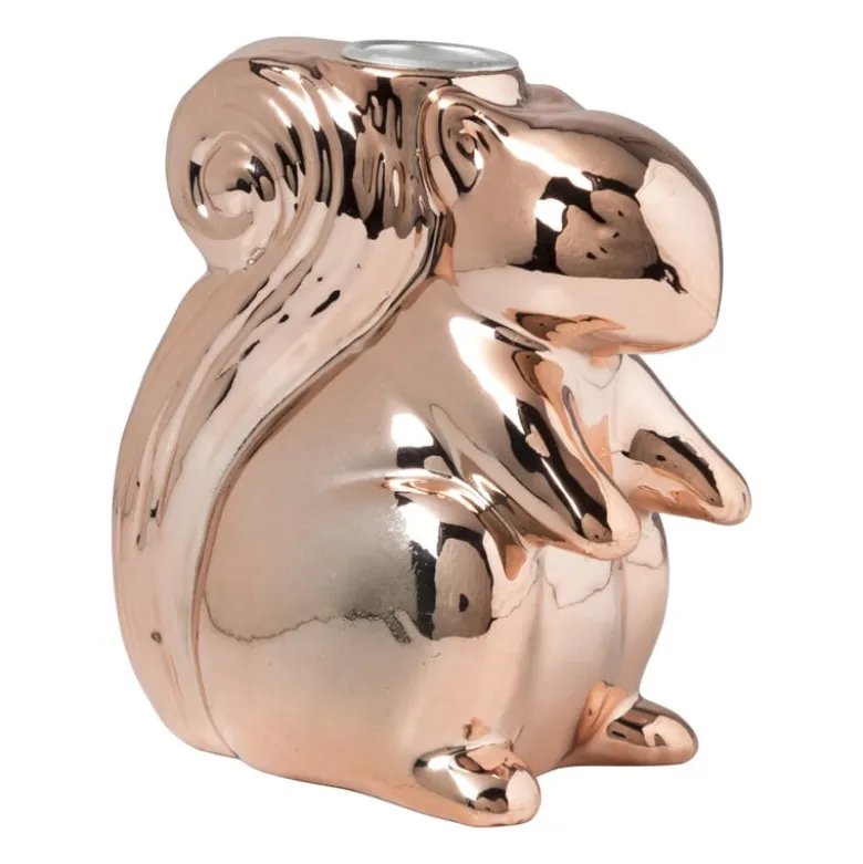 Kandelaar eekhoorn - rosé goud - 12.5 cm
