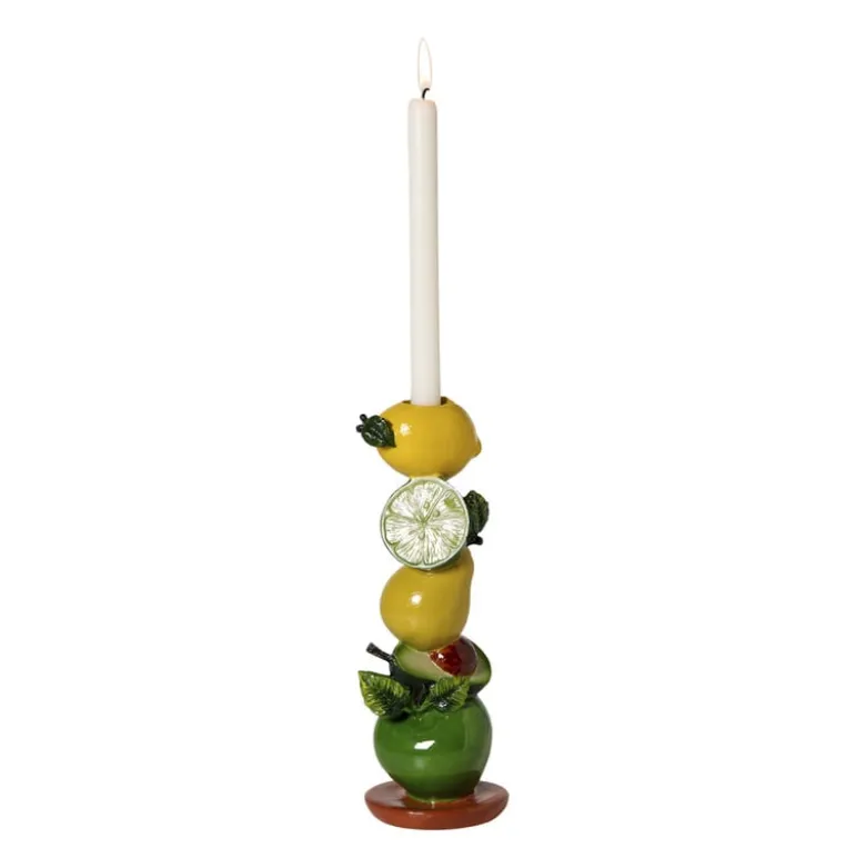 Kandelaar fruit - multikleur - ø10x28 cm
