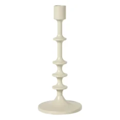 Kandelaar middel - beige - ø10x23.5 cm