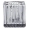 Kandelaar rib glas - grijs - 4x4x4 cm