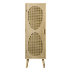 Kast Flores hoog met ovalen vlakken - bruin - 125x40x37.5 cm