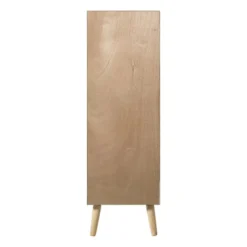 Kast Flores hoog met ovalen vlakken - bruin - 125x40x37.5 cm