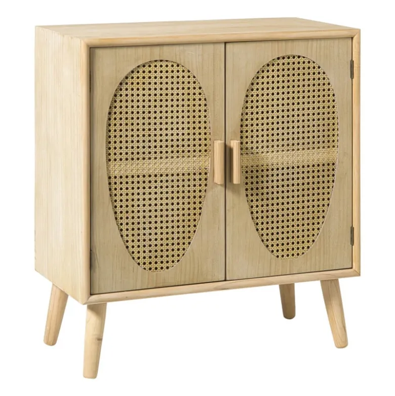 Kast Flores met ovalen vlakken - bruin - 78x70x37.5 cm