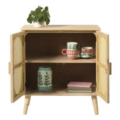 Kast Flores met ovalen vlakken - bruin - 78x70x37.5 cm
