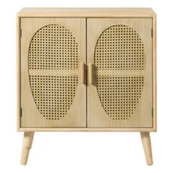 Kast Flores met ovalen vlakken - bruin - 78x70x37.5 cm