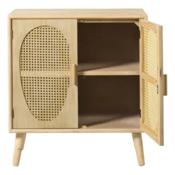 Kast Flores met ovalen vlakken - bruin - 78x70x37.5 cm