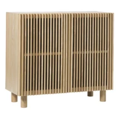 Kast Japandi met 2 deuren - bruin - 80x72x33 cm
